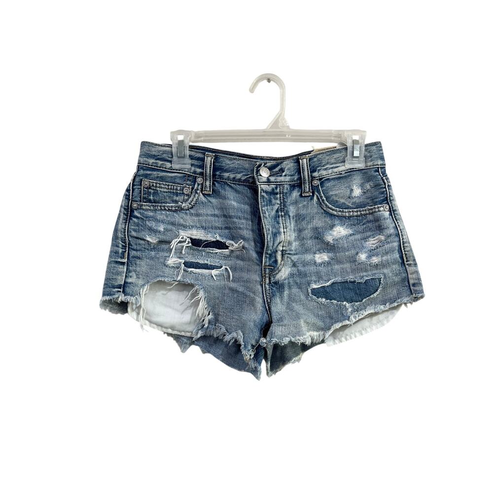 American Eagle Vintage Hi Rise Distressed Festival Denim Shorts Size 4 Y2K
